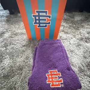 Eric Emanuel Purple & Orange Boucle Pants  with Logo Patch (Small)